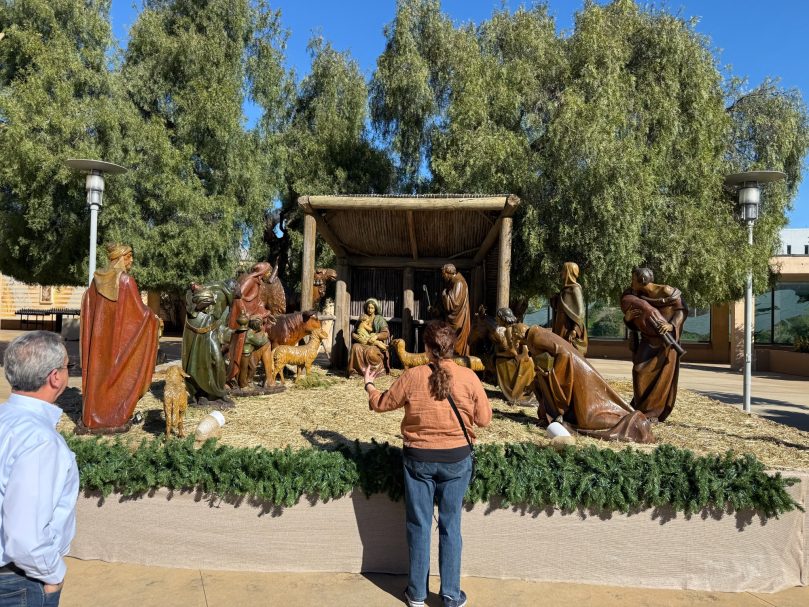On Display (Jan. 2026) Badly damaged & weathered hand carved wood statues.